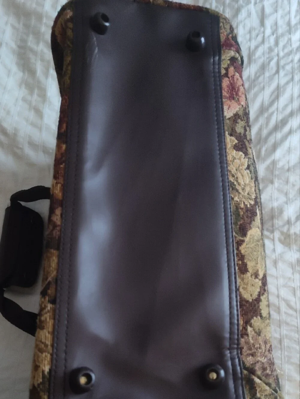 Pierre Cardin Brown Floral Tapestry Duffel Bag